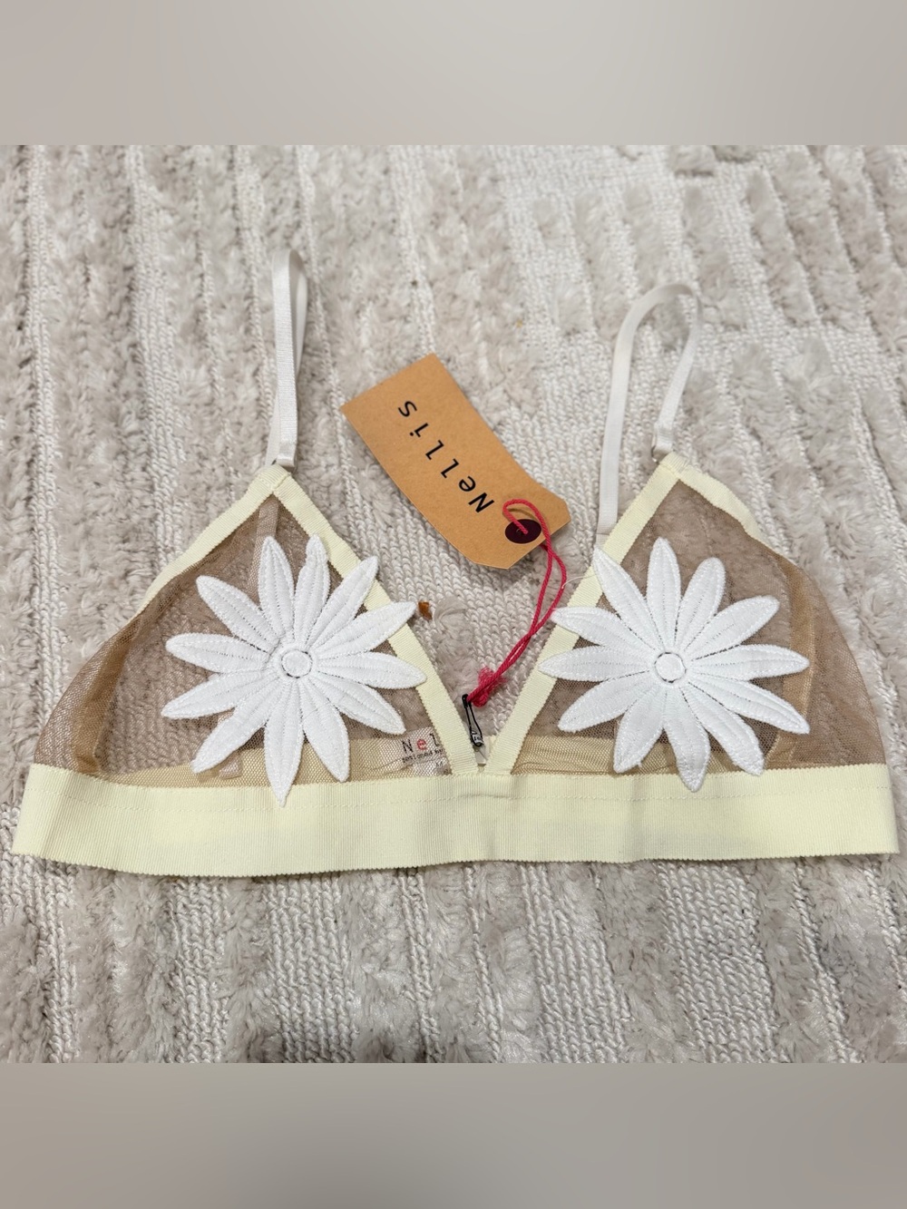 Yellow Daisy Appliqué Bralette